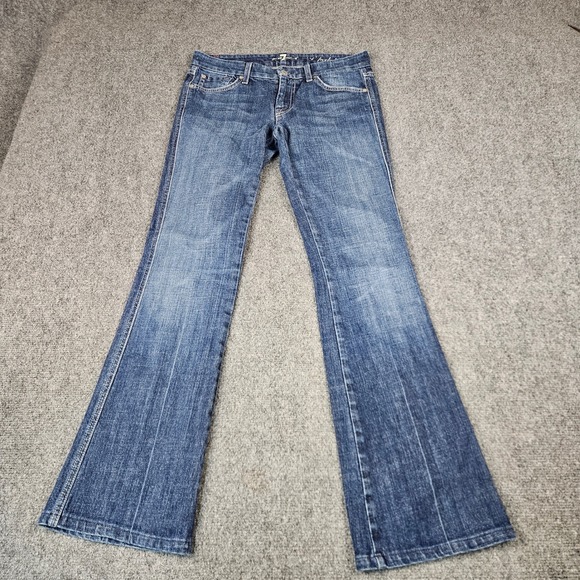 7 For All Mankind Denim - 7‎ For All Mankind A Pocket Flare Jeans Medium Wash Blue Denim Size 28 Bootcut